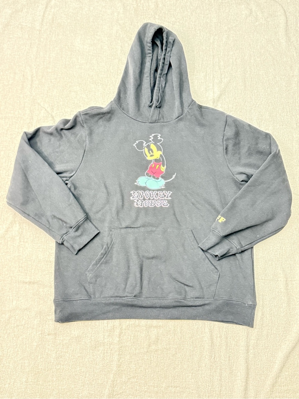 Disney x Neff Mickey Mouse Glitch Graphic Hoodie Black Large Y2K Skater